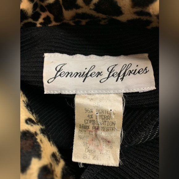 Jennifer Jeffries Black Leopard Trim Double Breasted Cardigan Size 8 A1CONDITION - Picture 3 of 3